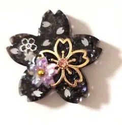 「1167」レジンヘアゴム ポニーフック　ブローチ　マグネット　桜