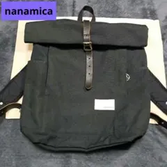 nanamicaキャンバス製ロールトップリュック ブラック