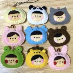 【再販】ころころフェルトアニマルマスコット　ストラップ/バッジ◎！