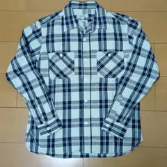 ALCARZA アルカルザ コットンリネン チェックシャツ Lサイズ 長袖