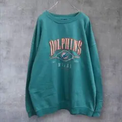 【k7968】USA古着マイアミドルフィンズNFLプルオーバースウェット00s