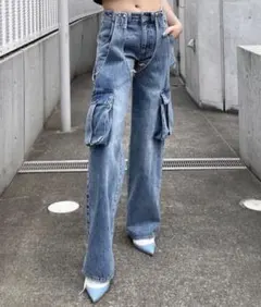 SPIRALGIRL 2wayカーゴデニムパンツ　Mサイズのサムネイル