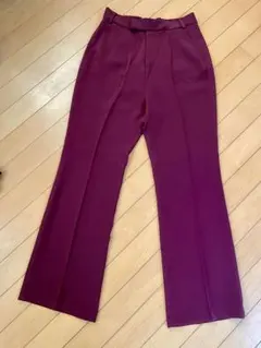 フレアパンツ ワインレッド