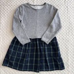 無印　チェック柄ワンピース　110cm