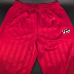 【1/2】asics アシックス ジャージパンツ レッド ストライプ柄のサムネイル