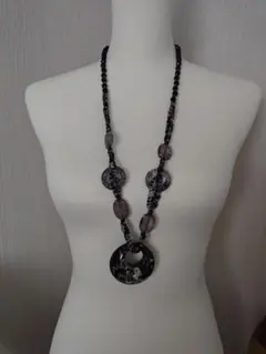 クラシック ビーズ　ロングネックレス 40cm