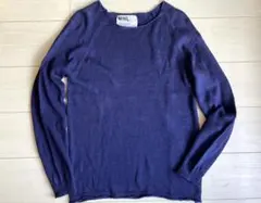 【美品】MHL. ネイビー 春ニット　麻、リネン
