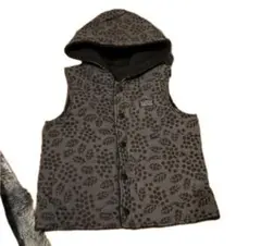 BREEZE フード付きダウンベスト グレー・ブラック　130