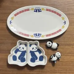 【新品】 ナチュラルキッチン 双子パンダのまんぷく飯店 食器セットのサムネイル