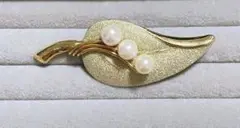 パール ブローチ ゴールド ヴィンテージ風 上品 レトロ アクセサリー