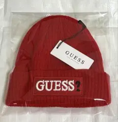 【新品未使用】　GUESS レッド ニット帽