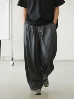 【CITYBOY】トリプルタックワイドストレートパンツ ダークグレー