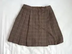 UNIQLO 160 ブラウンチェック プリーツスカート