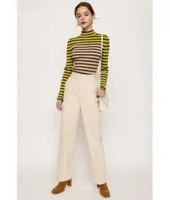 SLY ハイウエストクリームスラックス