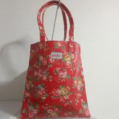 ✨Cath Kids✨トートバッグ 花柄 レッド　キッスキッドソン　赤のサムネイル