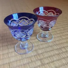 新品 箸洗い トクサ 紺 硝子7cm 2個 小鉢 懐石料理 おもてなし お正月
