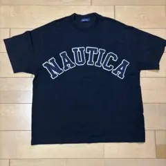 NAUTICA ロゴ刺繍 Tシャツ ネイビー