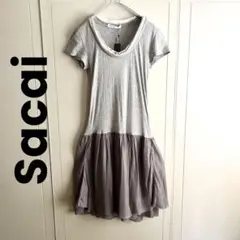 a*マ様 サカイ sacai ドッキングロングワンピース 22-05920 黒 - メルカリ