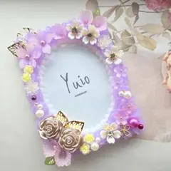 トレカケース ホイップデコ ピンク B8 硬質ケース フラワーデコ　紫　パープル