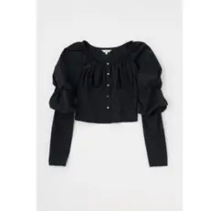 MOUSSY VOLUME SLEEVE ブラウス 黒 サイズ2のサムネイル