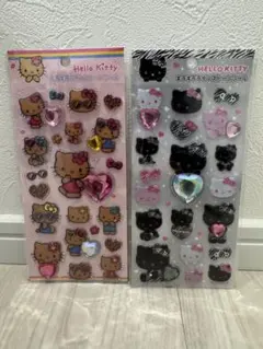 サンリオ　日焼けキティ　キラキララインストーンシール　2枚セット