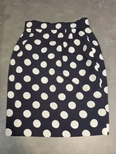 kuwords ネイビー ドット柄 フレアスカート