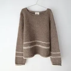 USED 古着 ブラウン ウール アルパカ ニット セーター