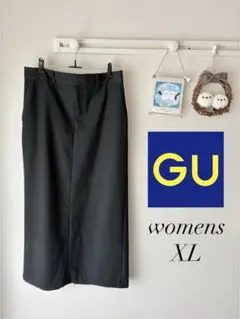 【美品】GU ナローロングスカート XL ブラック スリット入りのサムネイル