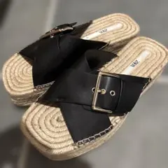 ZARA エスパドリーユ サンダル 厚底 ブラックのサムネイル