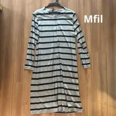 【お値下げ】Mfil ボーダーアンサンブル　カーディガン　カットソー