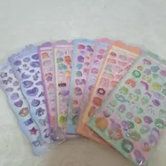 シール 8枚セット 交換 可愛い 食べ物 カラフルシールセット