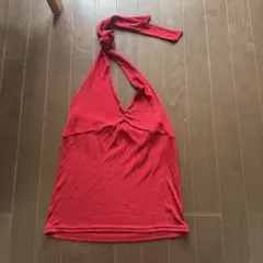 ホルターネック キャミソール レッド