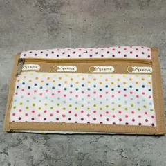 ✨美品✨レスポートサック マルチケース ポーチ ドット 水玉 ホワイト 軽量