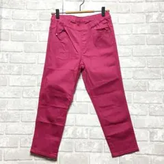サンカンシオン アンクルパンツ M ピンク 美品 派手 差し色 大人可愛い 薄手のサムネイル
