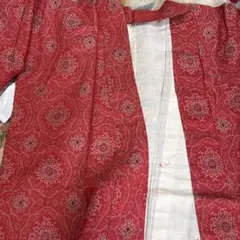 昭和レトロ 赤 小紋 着物 古典柄 リメイク用