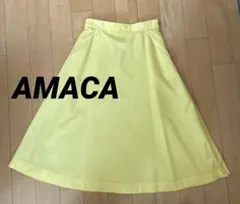 新品未使用‼️AMACAイエローフレアスカート 36のサムネイル