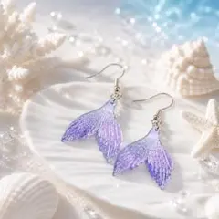 079 【匿名発送】 マーメイド ピアス （ シェル 人魚姫 ピンク 海
