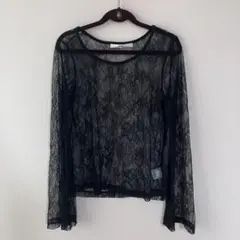 GRL レース シースルー トップス ブラックのサムネイル