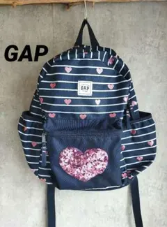 ウィッシュコア 平成女児 リュック GAP ボーダー ハート スパンコール ラメ