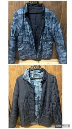 GAP リバーシブル中綿コート 迷彩柄・ネイビー