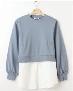 新品　INGNI スウェット／シャツレイヤートップス　ブルー　M