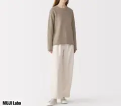 無印良品　婦人　シルク混クルーネック長袖プルオーバー　L