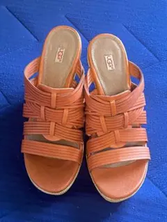 UGG サンダル 23cm アグ オレンジ ウェッジソール