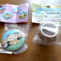 シナモロール✕くら寿司　 缶バッジ⑥シフォン+マスキングテープ③