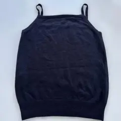 黒のニットキャミソール　レース付き