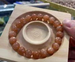 太陽石　天然石オレンジビーズブレスレット
