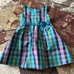 baby gap チェック柄ノースリーブワンピース 青