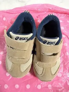ASICS ベビーシューズ 14.5センチベージュ/ネイビー