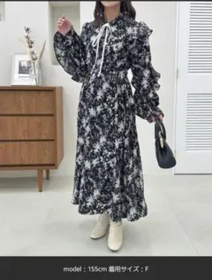 apres jour フリルデザインフレアワンピース