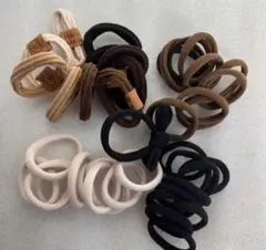 【未使用】ヘアゴム まとめ売り４０本セット 太め 痛くない シンプル くまタグ付